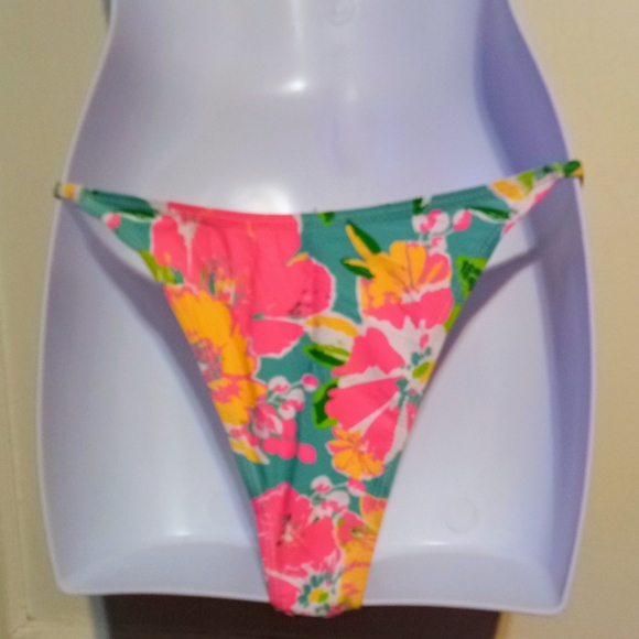 🛍️ BUNDLE ONLY🛍️Pink and Yellow High-Cut Bikini Bottom - Picture 2 of 5